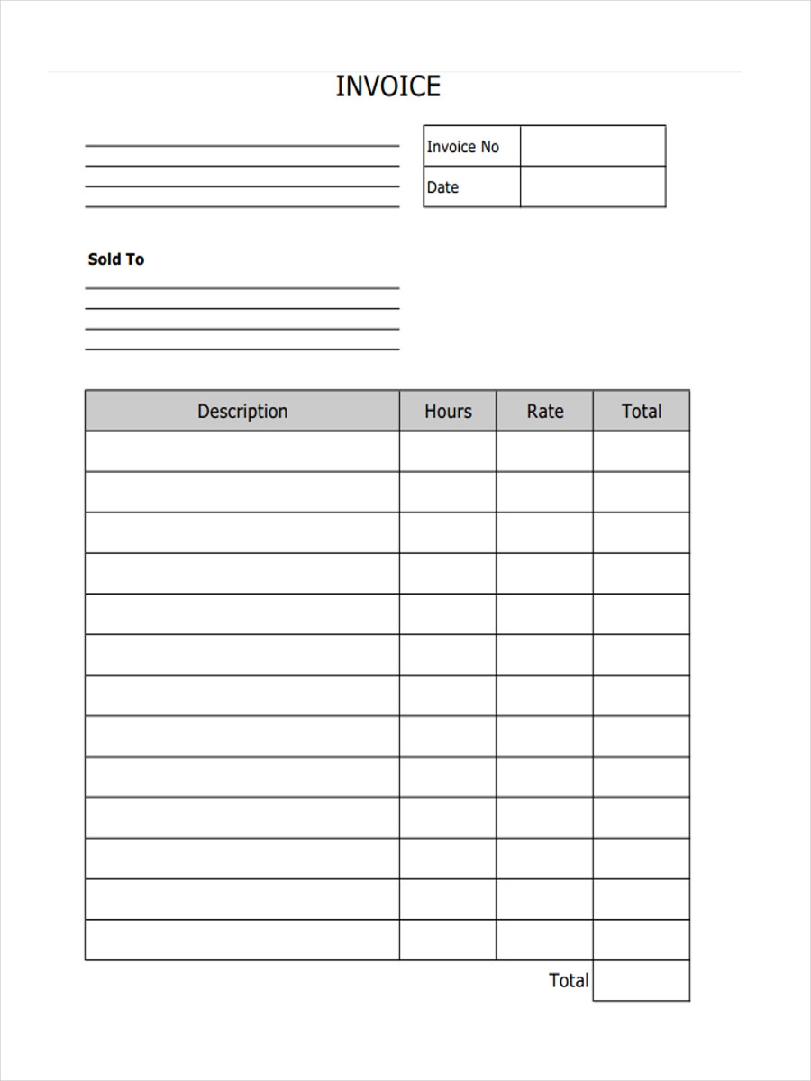 Free Printable Blank Invoice
