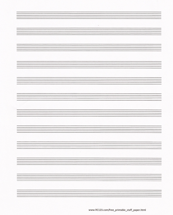 Free Printable Blank Music Staff Paper Templates Printable