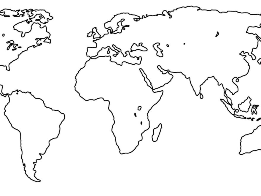 Free Printable Blank Outline Map Of World PNG PDF