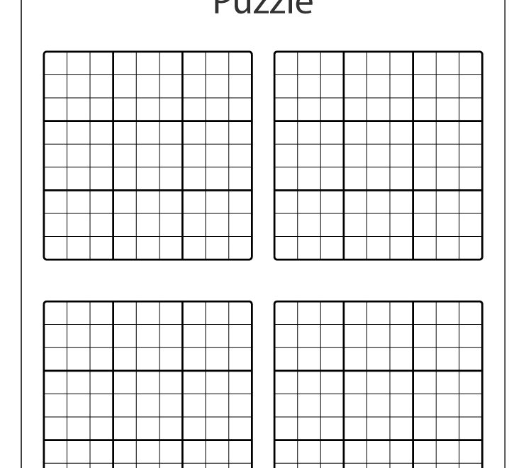 Free Printable Blank Sudoku Puzzles Worksheets Library