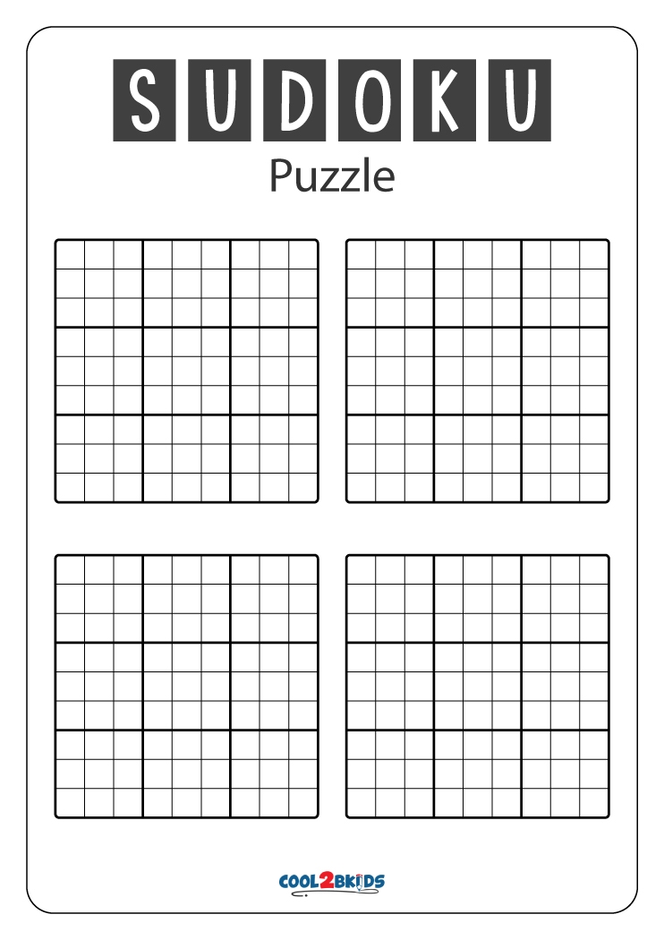 Free Printable Blank Sudoku Puzzles Worksheets Library