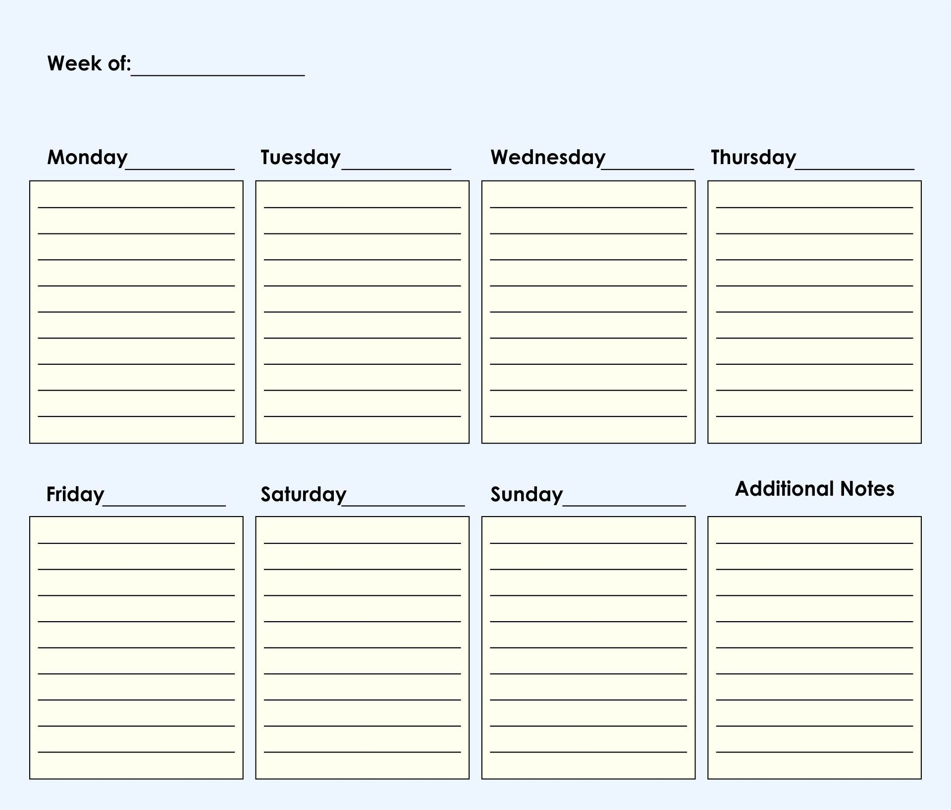 Free Printable Blank Weekly Calendar Ataglance Printable Calendar
