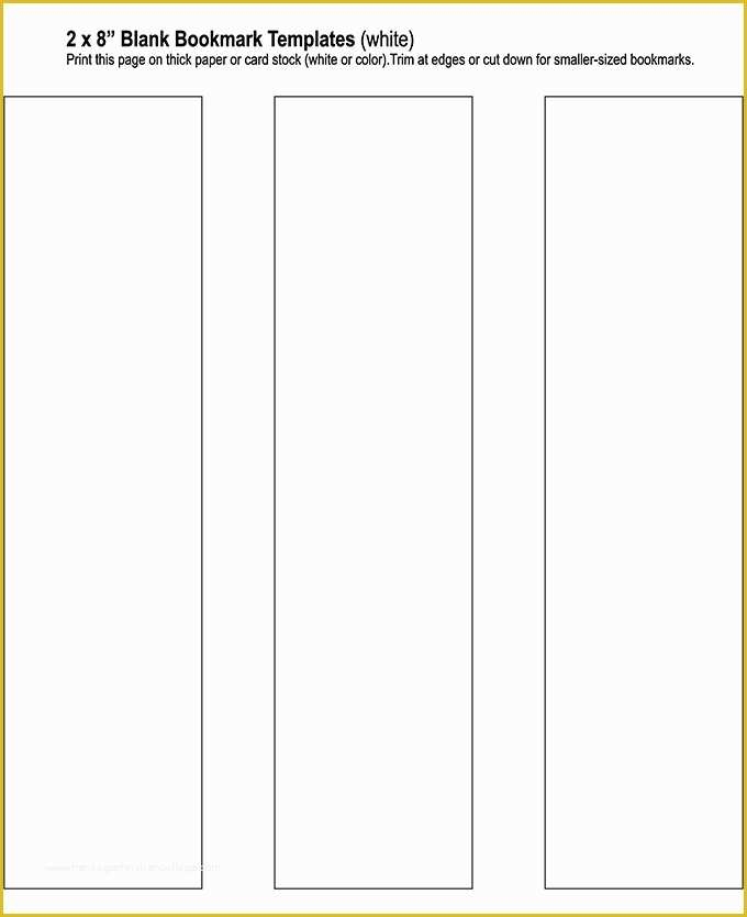 Free Printable Bookmarks Templates Of Blank Bookmark Template 135 Free 