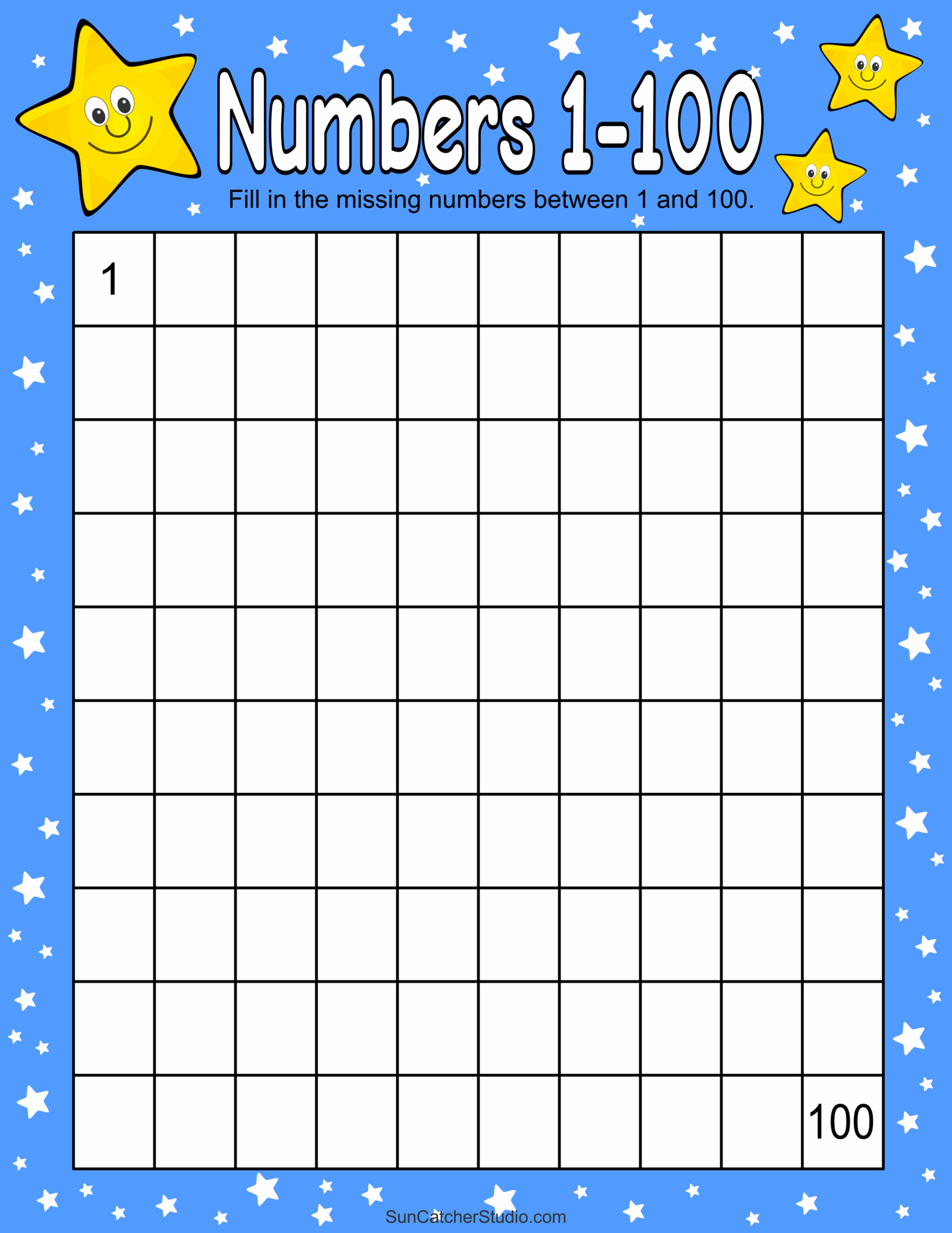 100 Blank Printable Chart