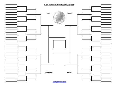 Free Printable NCAA Blank Tournament Bracket