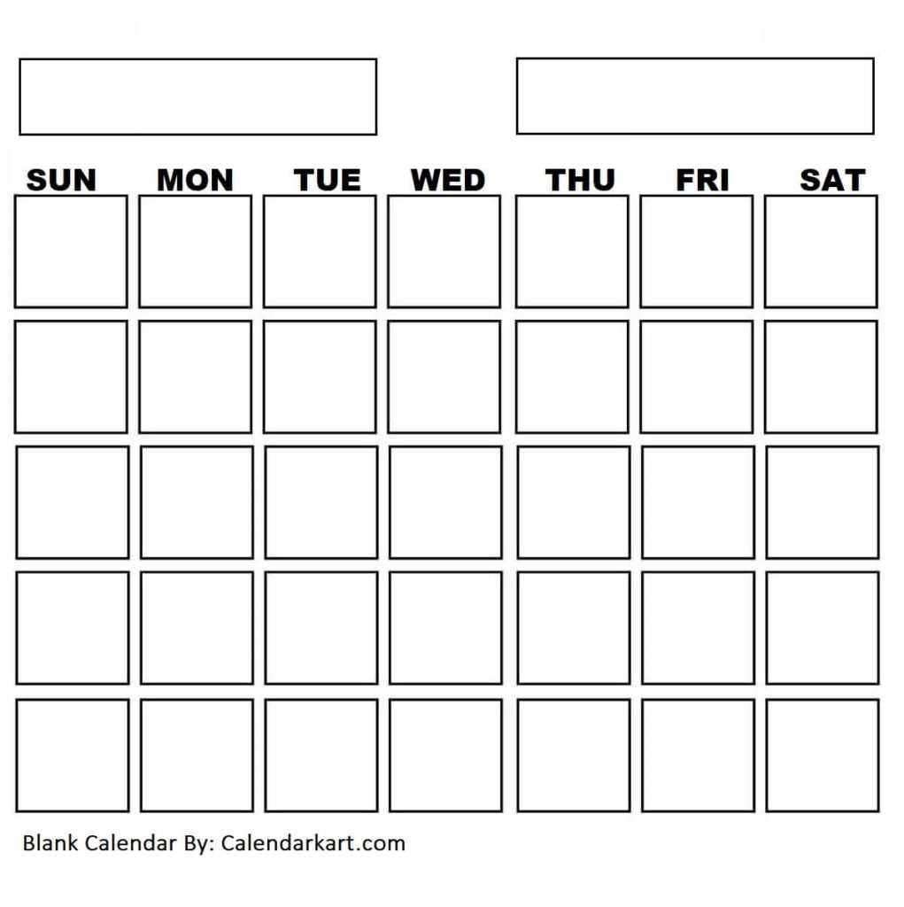 Full Page Blank Calendar