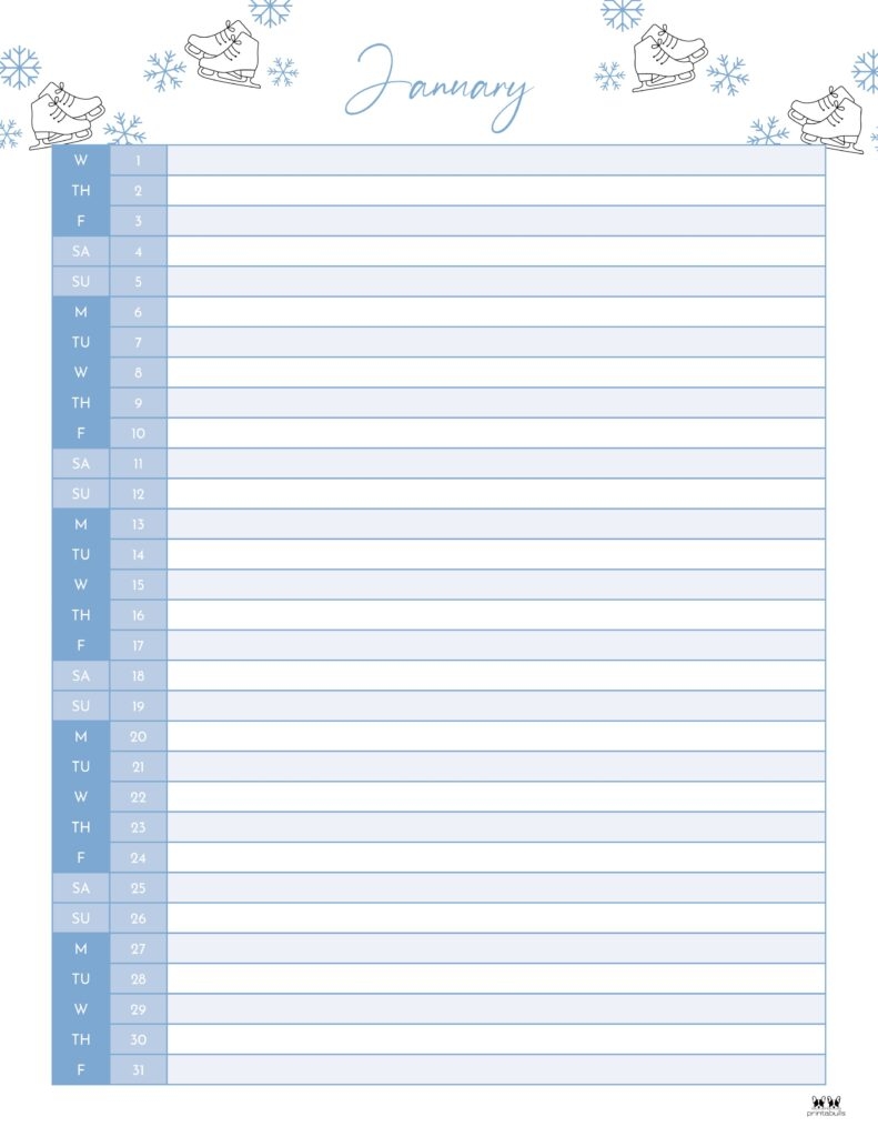 January 2025 Calendars 107 FREE Printables Printabulls