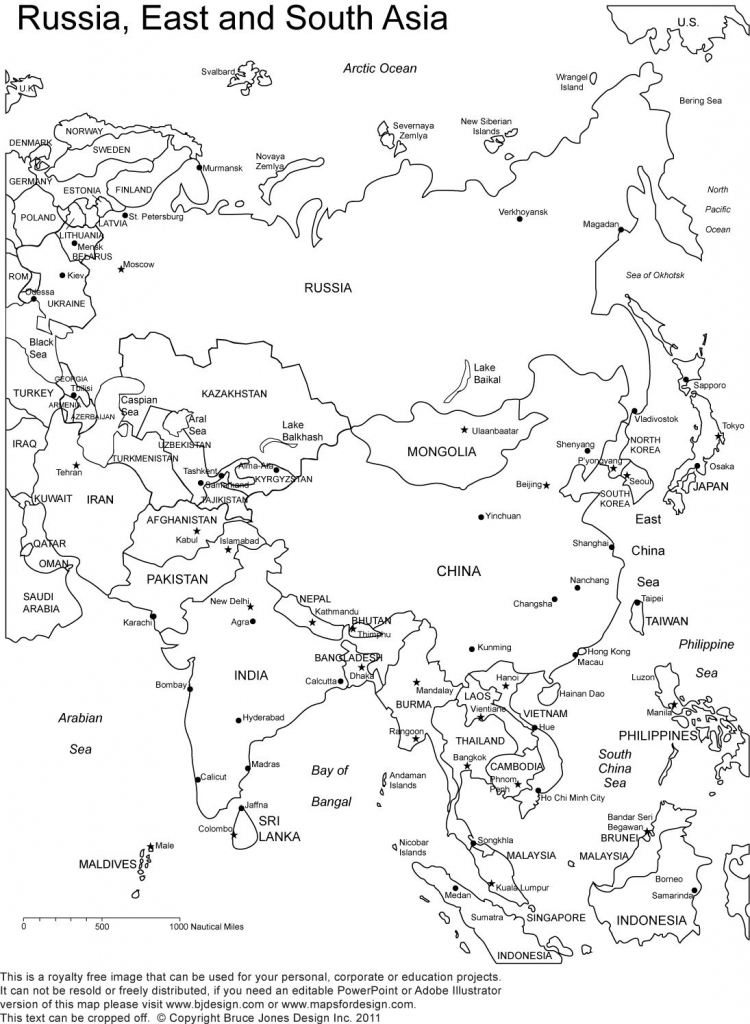 Map Of Asia Printable Maps Blank Map Of Asia Countries Regarding Blank 