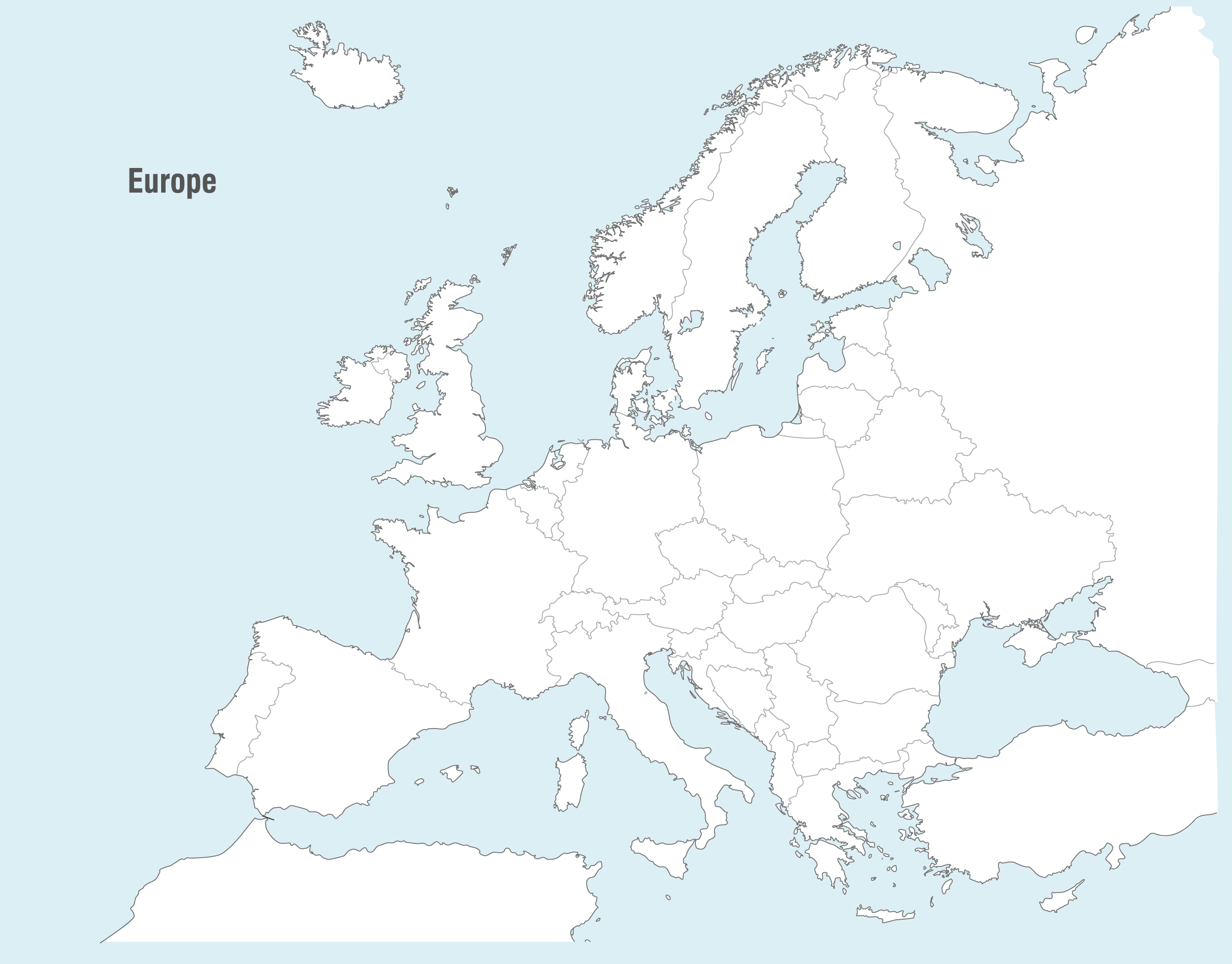 Map Of Europe Printable Blank Calendar Printables