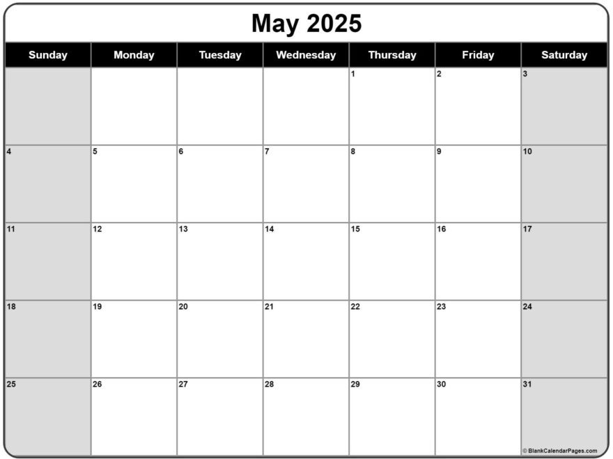 May 2025 Calendar Free Printable Calendars