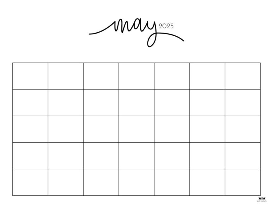 May 2025 Calendars 107 FREE Printables Printabulls