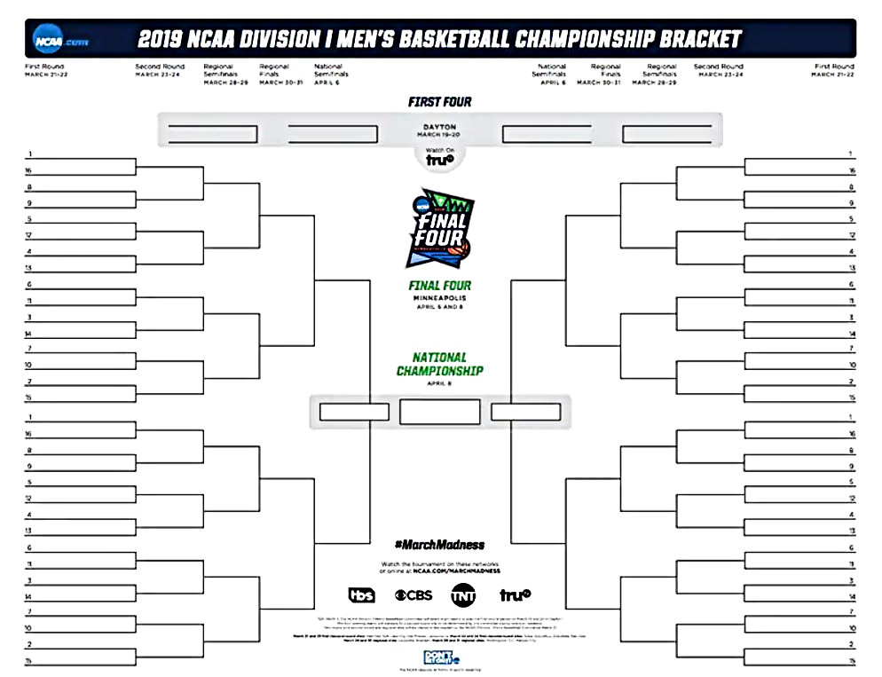 NCAA Tournament Brackets To Print For March Madness