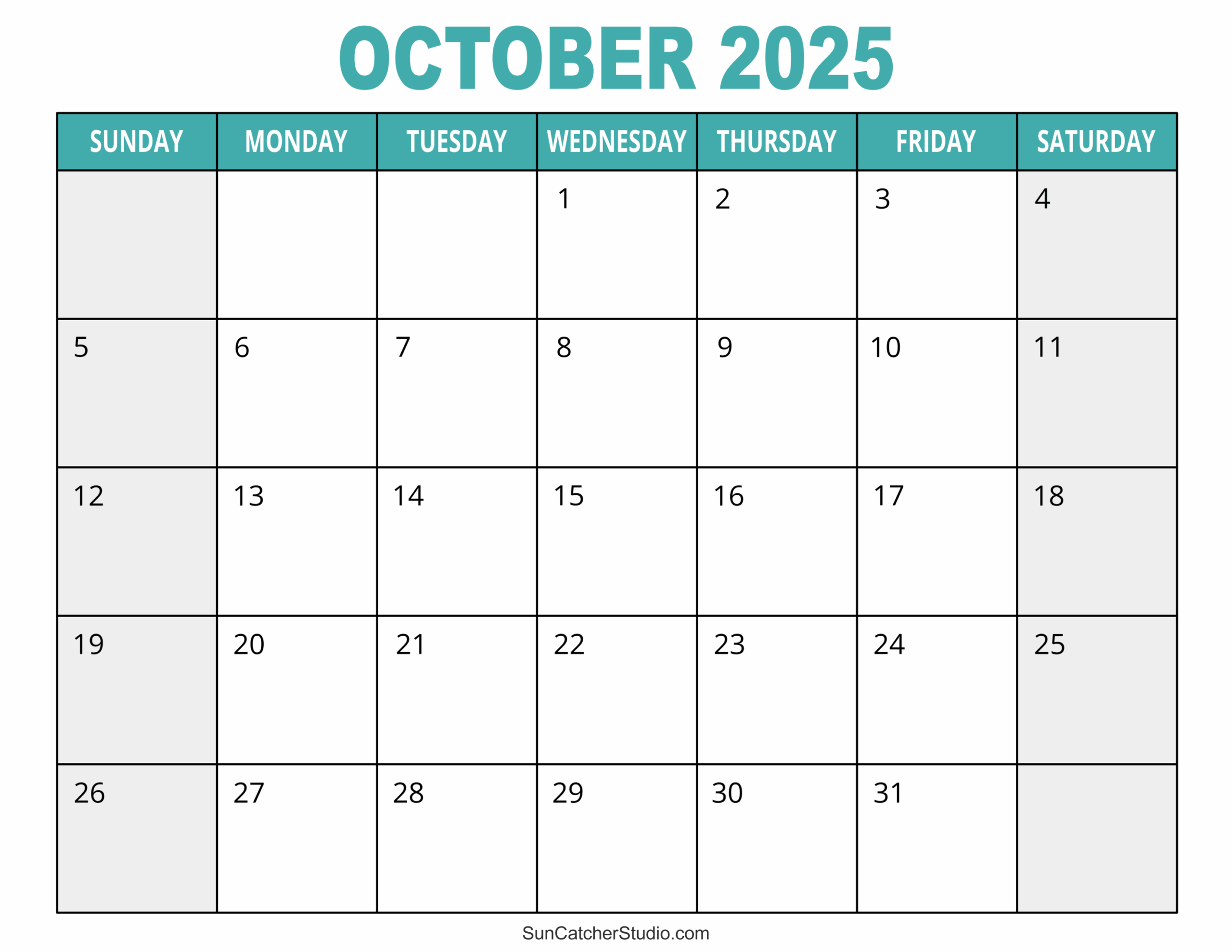 October 2025 Calendar Free Printable Free Printables Monograms Design Tools Patterns DIY Projects