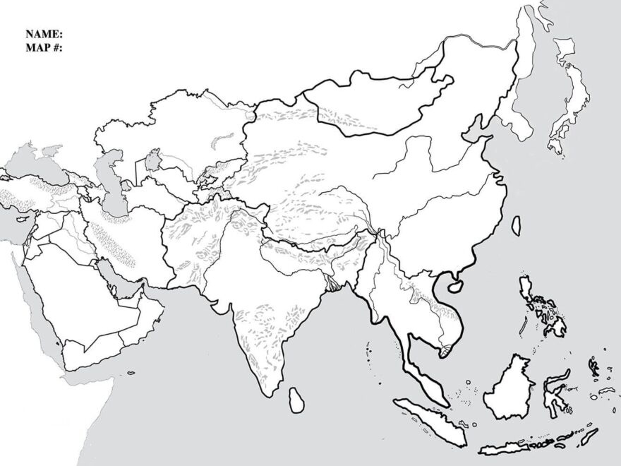 Printable Asia Map Blank Free Download And Print For You