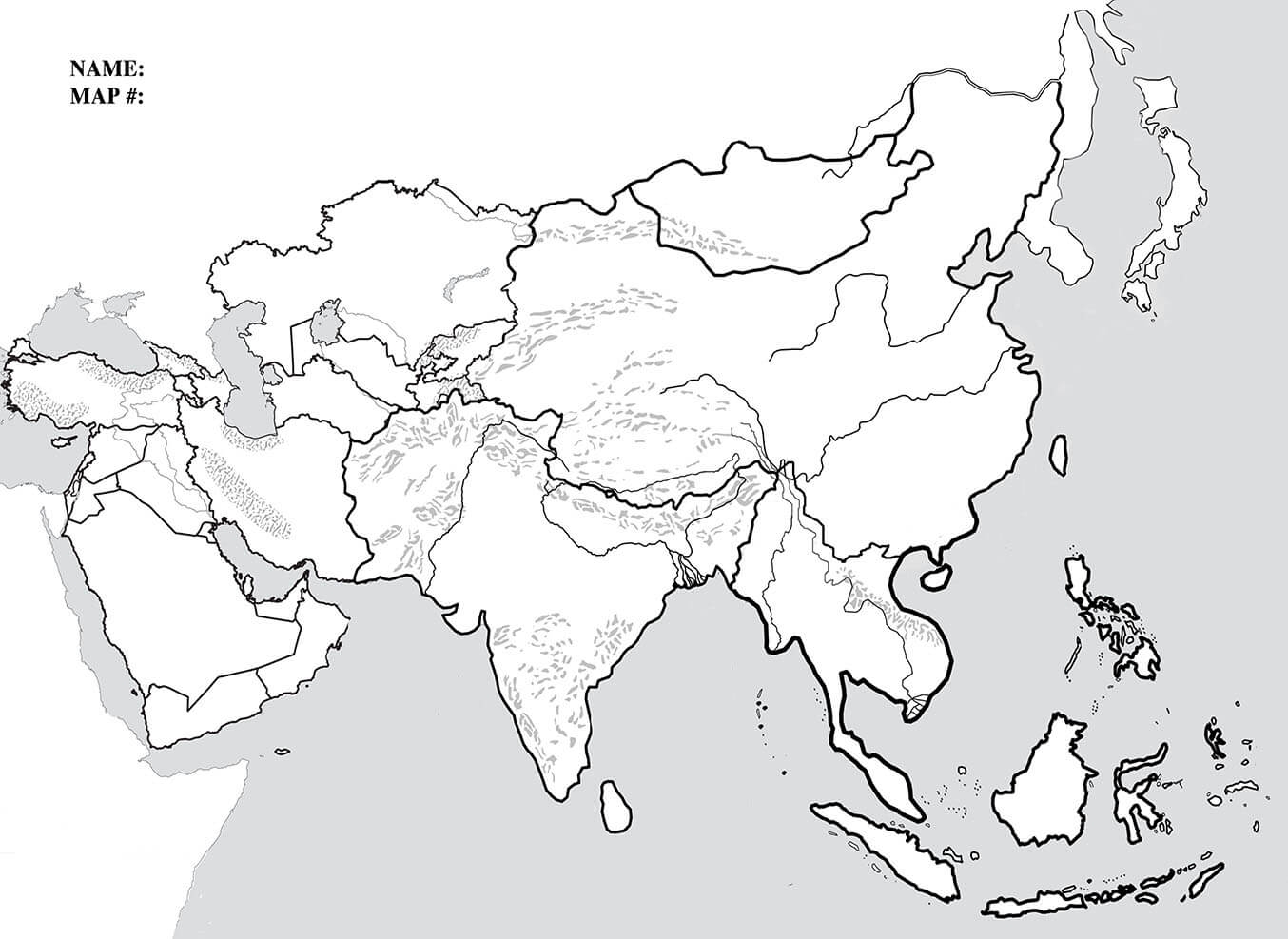 Printable Asia Map Blank Free Download And Print For You 