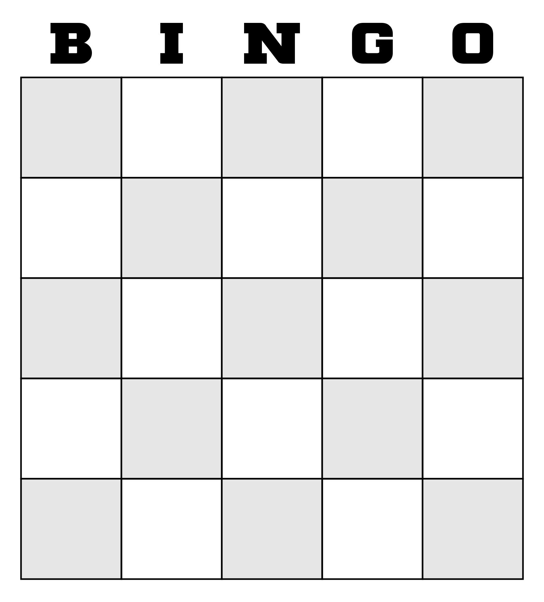 Printable Blank Bingo Sheets