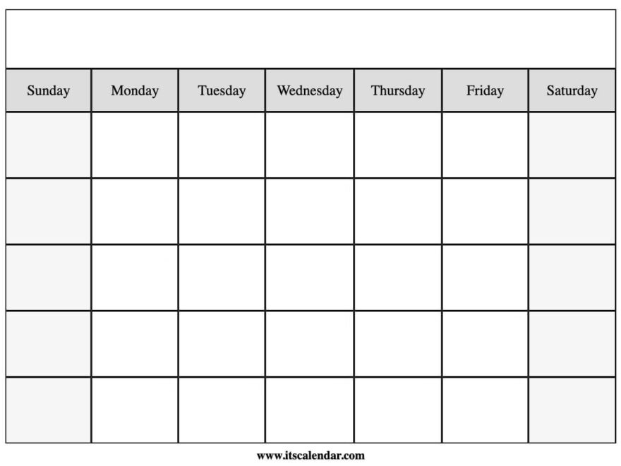 Printable Blank Calendar