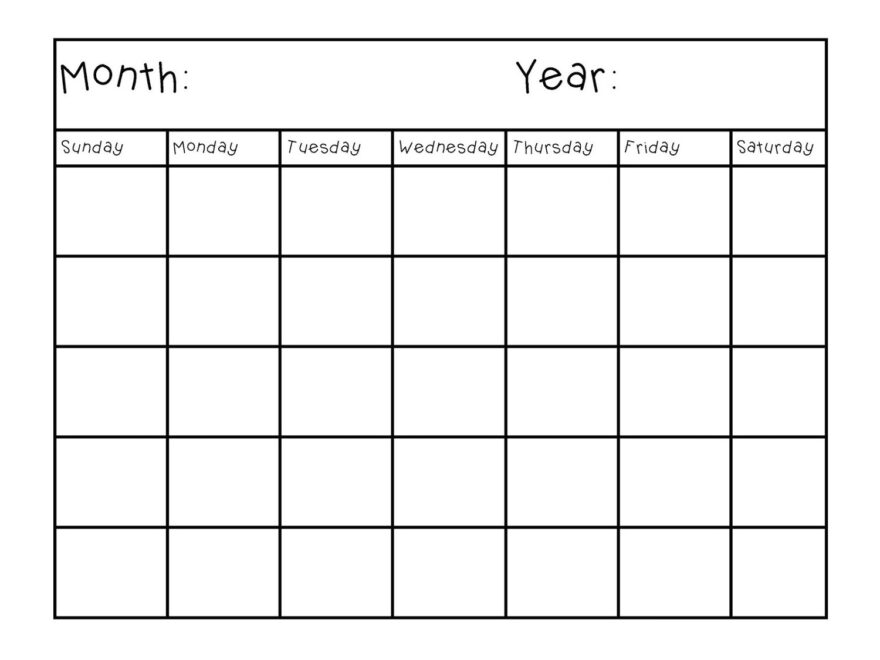 Printable Blank Calendar Sheets Example Calendar Printable A Visual