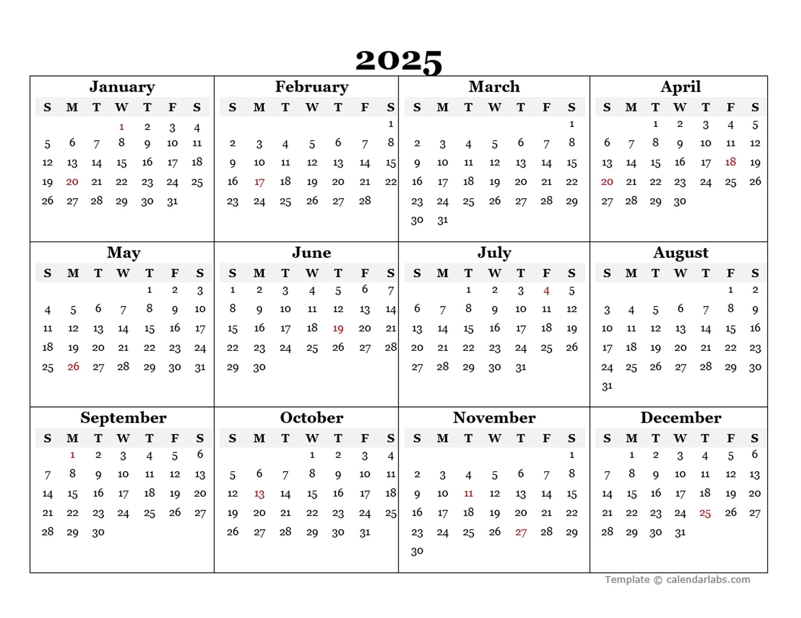 Printable Blank Calendars 2025 Jamie E Stonor