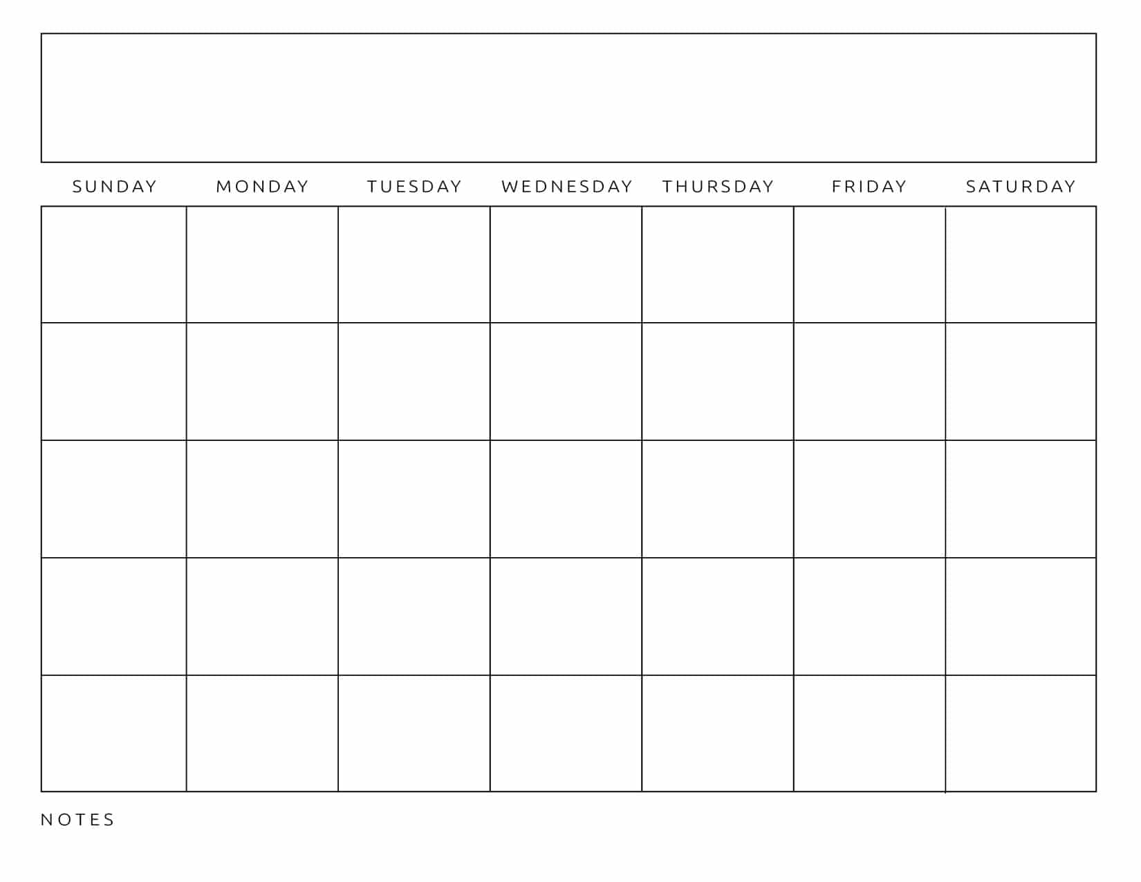 Printable Blank Calendars