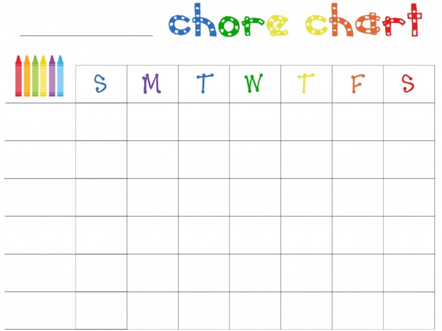 Printable Blank Chore Chart Template Printable Templates