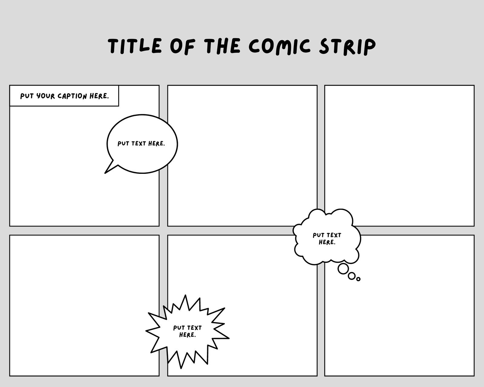 Printable Blank Comic Strip Template For Kids Sampletemplate my id