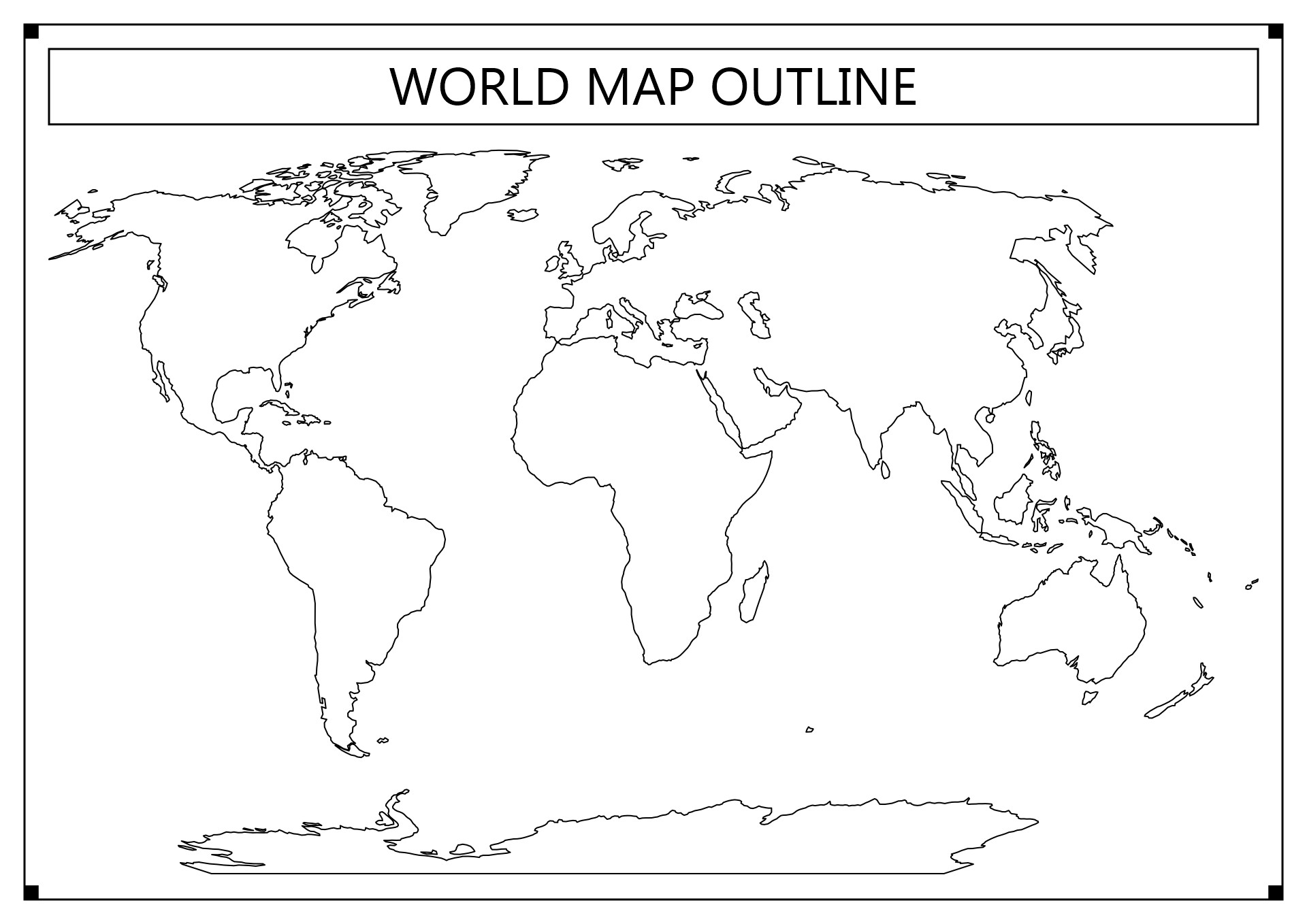 Printable Blank Continents And Oceans Map