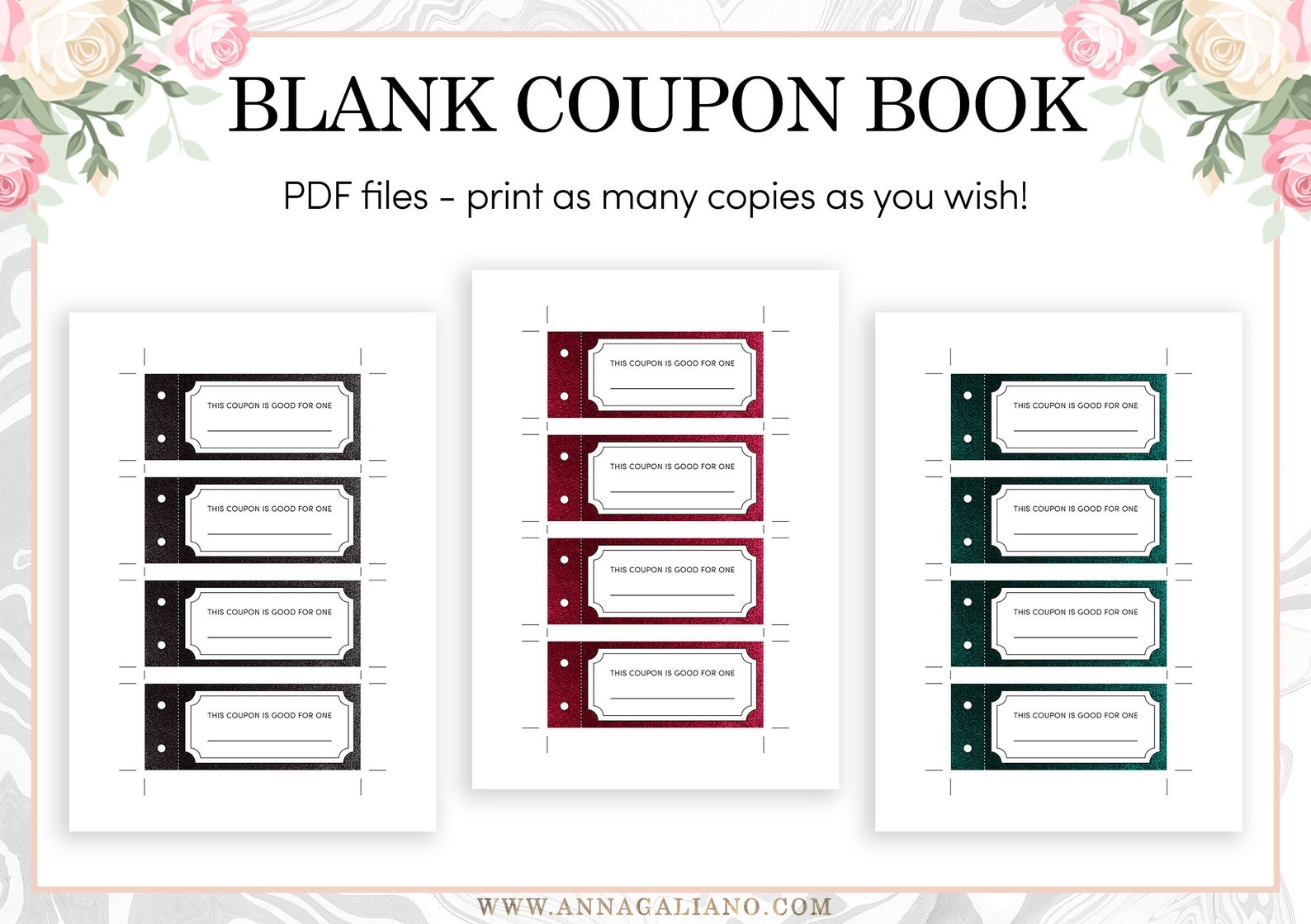 Printable Blank Coupon Book Template Printable Templates
