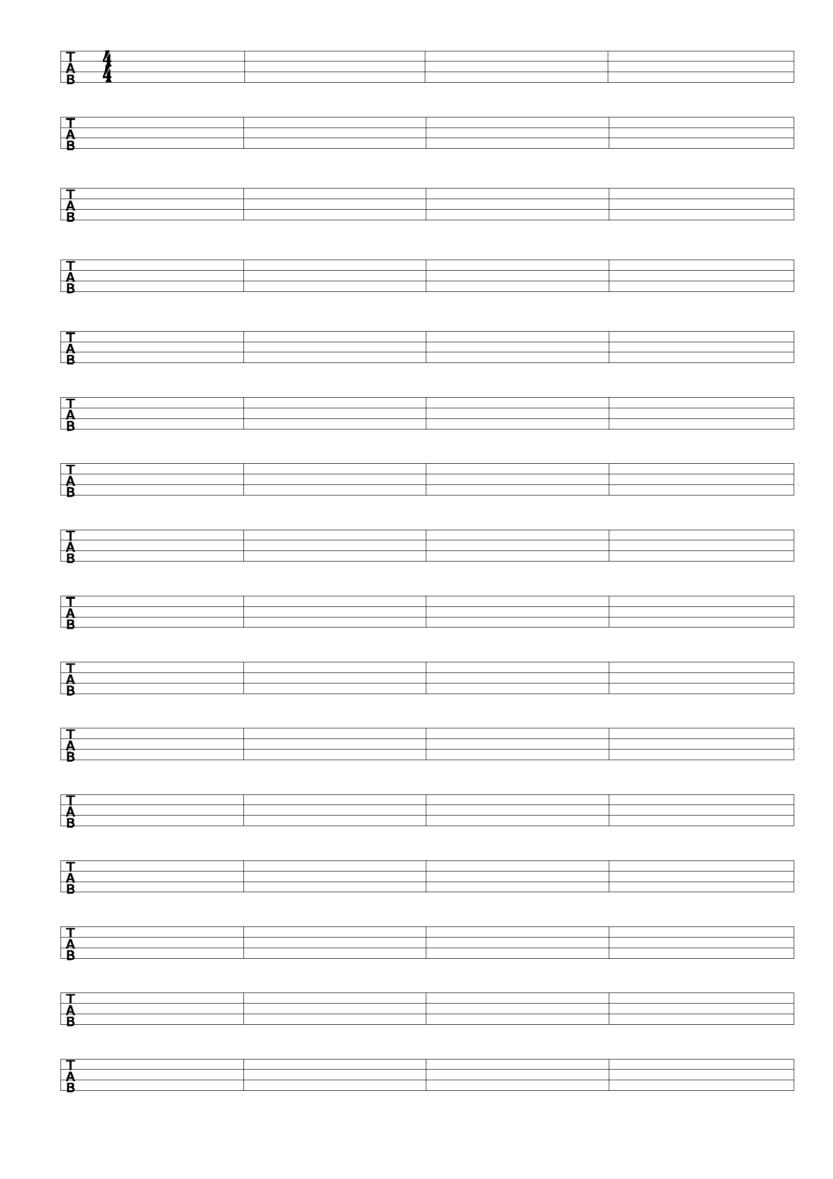 Printable Blank Guitar Tab Paper Stampgasm