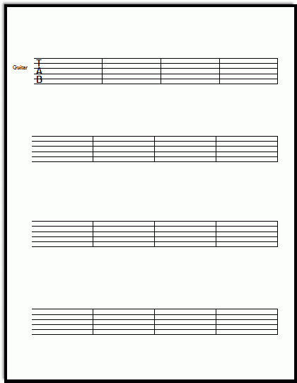 Printable Blank Guitar Tab Sheets Bpoprofile