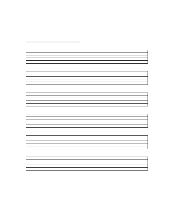 Printable Blank Guitar Tab Sheets Soccerlsa