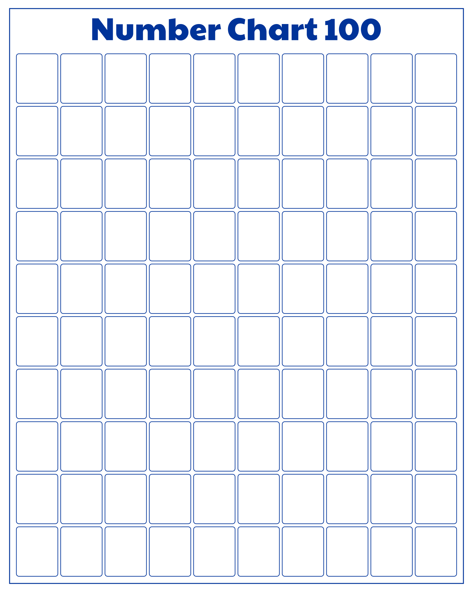 Printable Blank Hundreds Chart