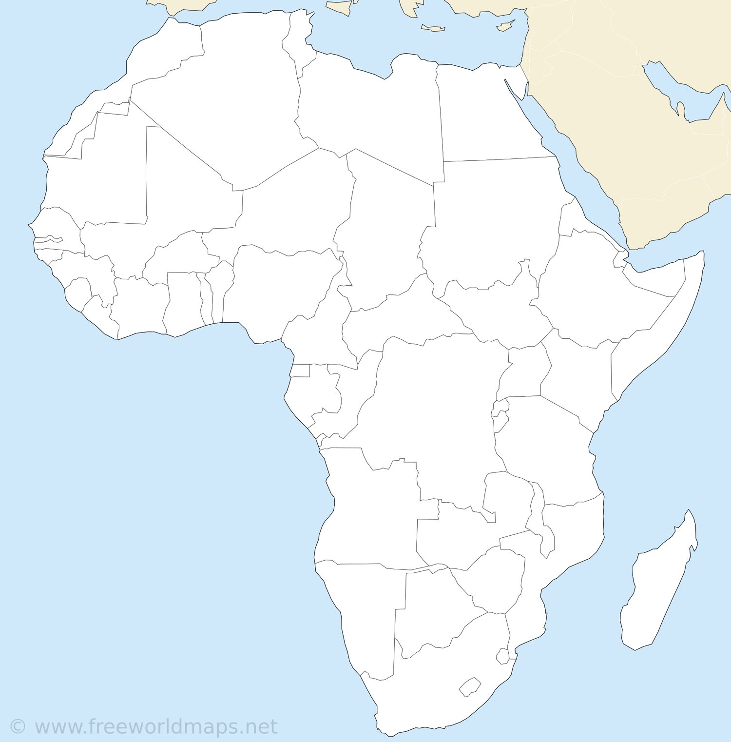 Blank Africa Map Printable