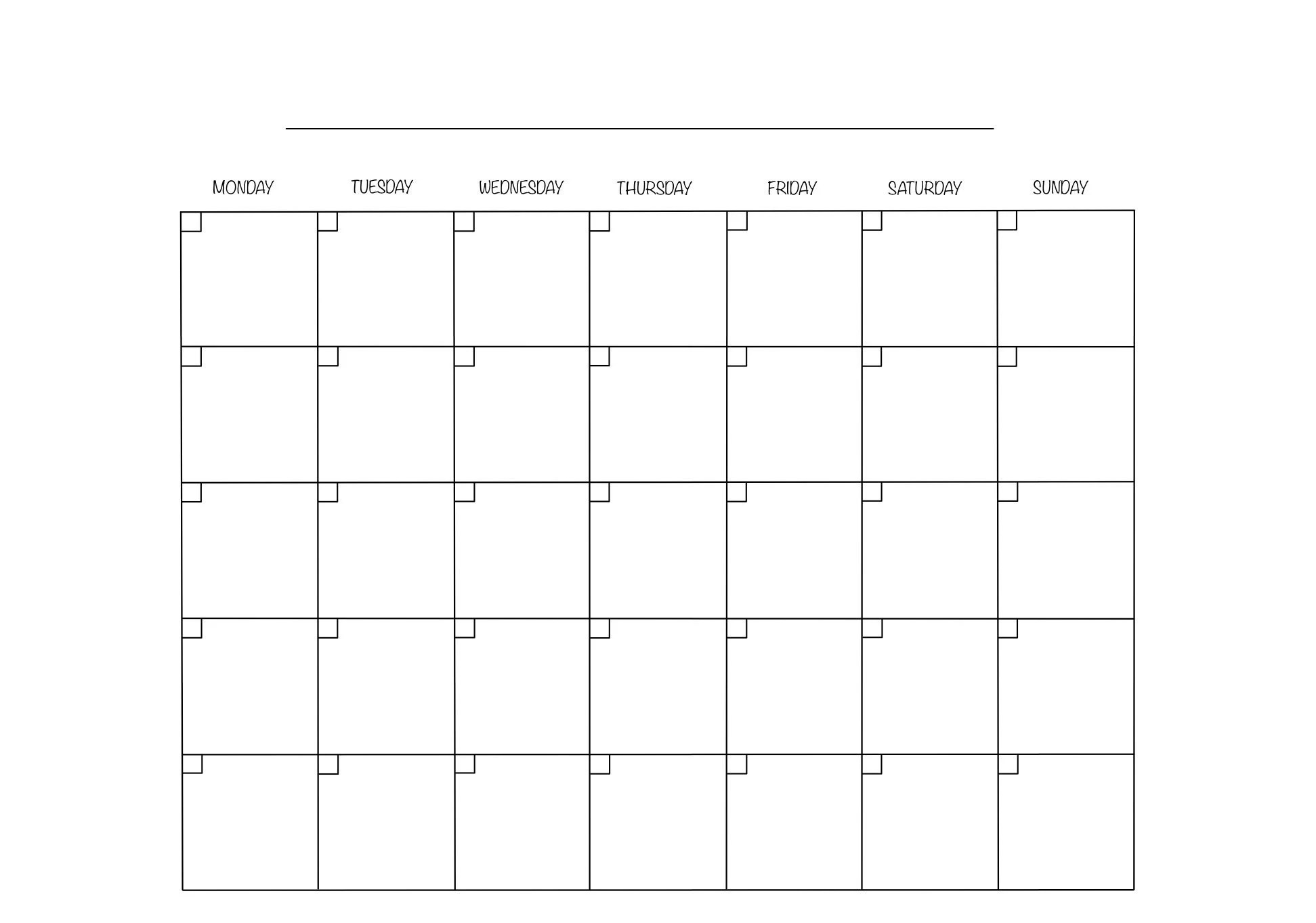 Printable Blank Monthly Calendar Activity Shelter 10 Best Printable 