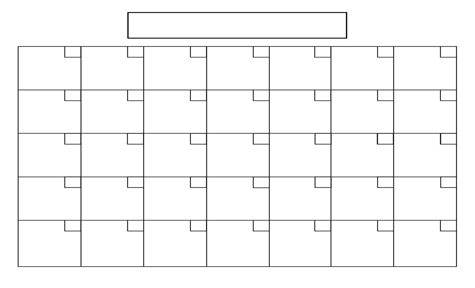 Printable Blank Monthly Calendar Activity Shelter Riset