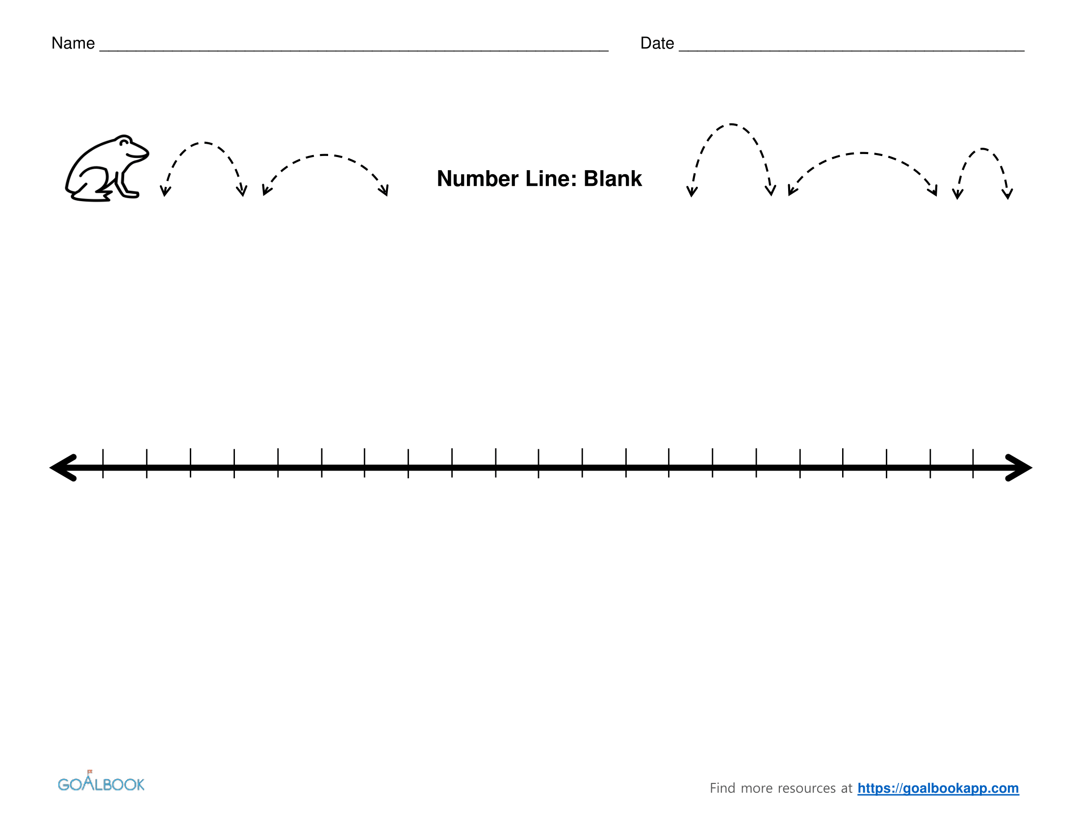 Printable Blank Number Line