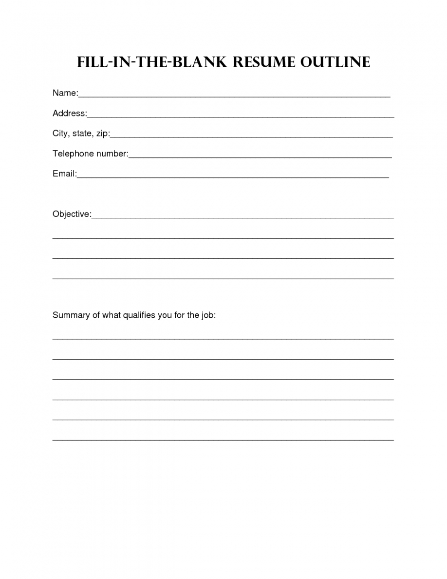 Printable Blank Resume Template Printable Free Templates