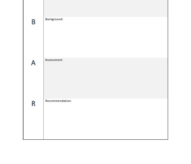 Printable Blank Sbar Template Fillable Form 2023