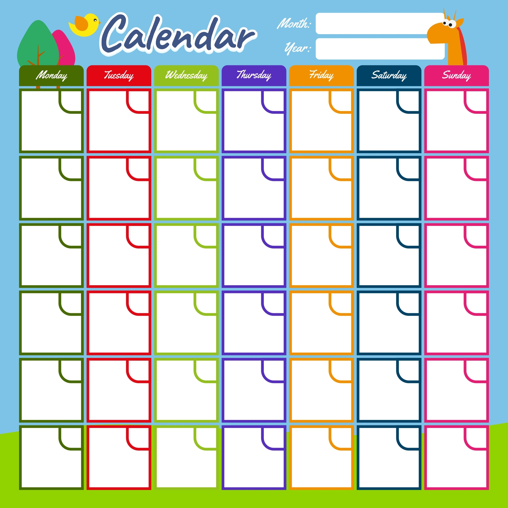 Printable Calendar Empty Blank Calendar Template Free Vrogue co