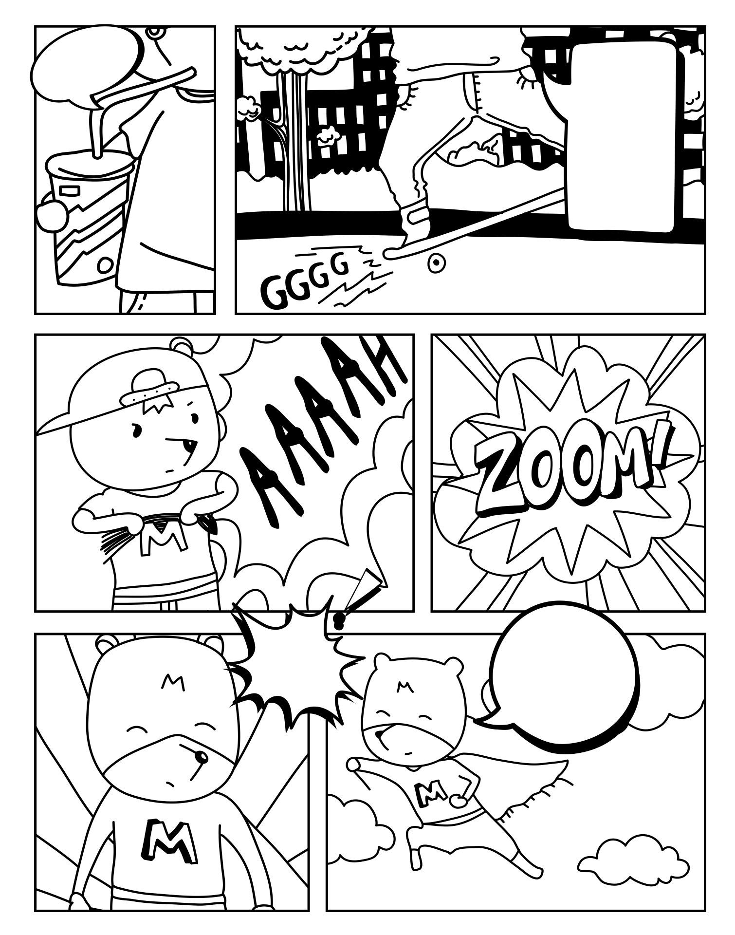 Printable Comic Strip Template With Characters Printable Templates