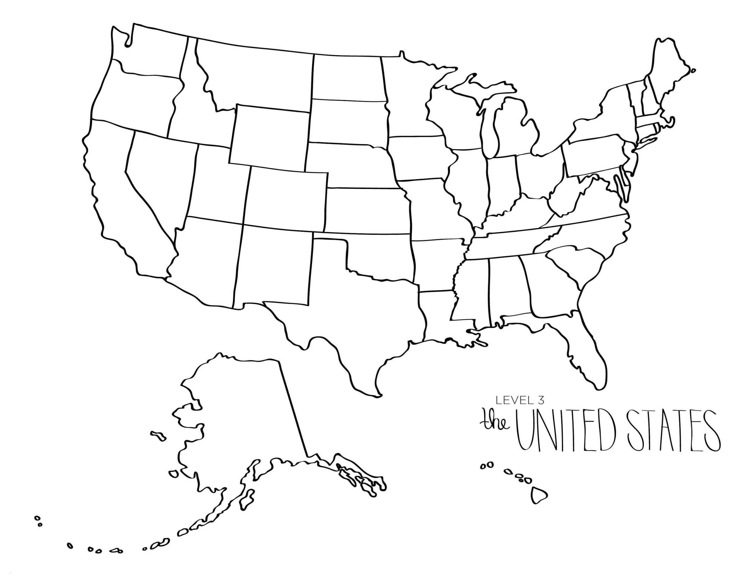 Printable Blank States Map
