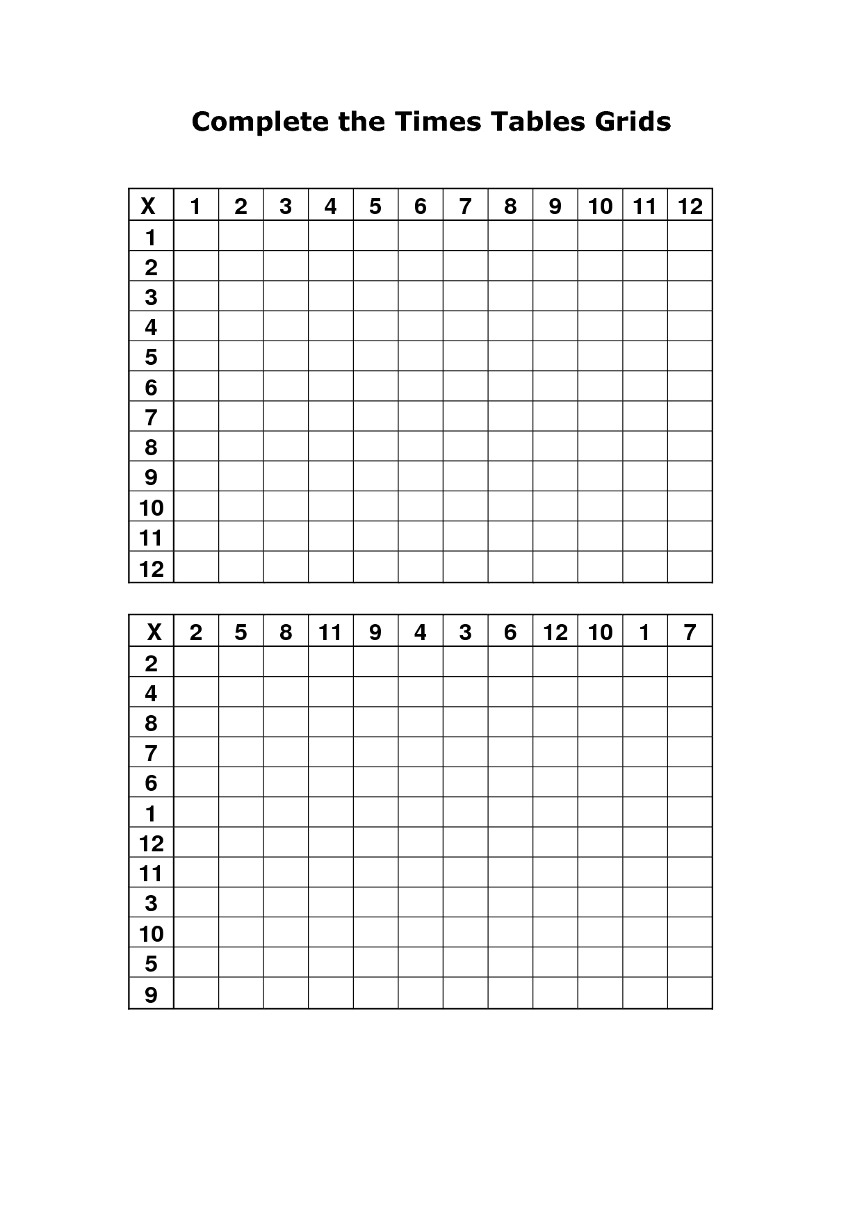 Printable Grid Paper For Multiplication