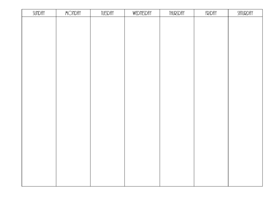 Printable Weekly Blank Calendar Printable Calendar