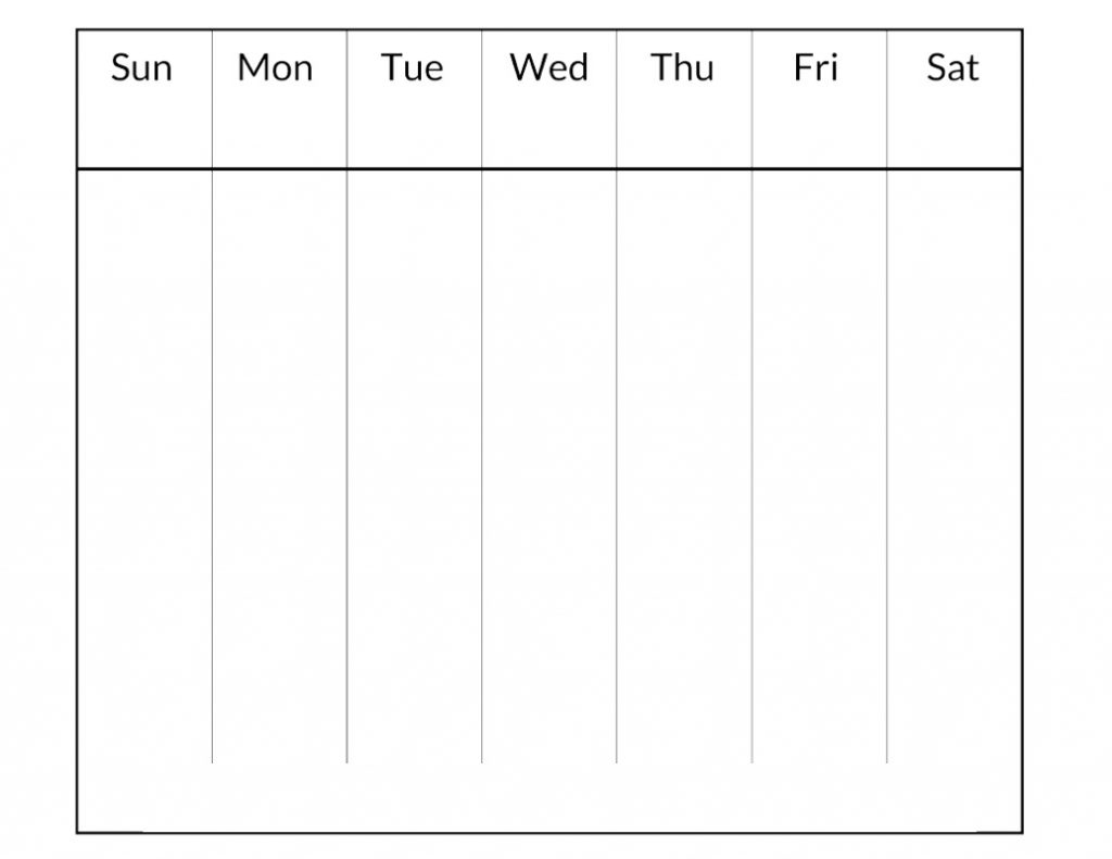 Printable Weekly Blank Calendar Printable New Year Banners