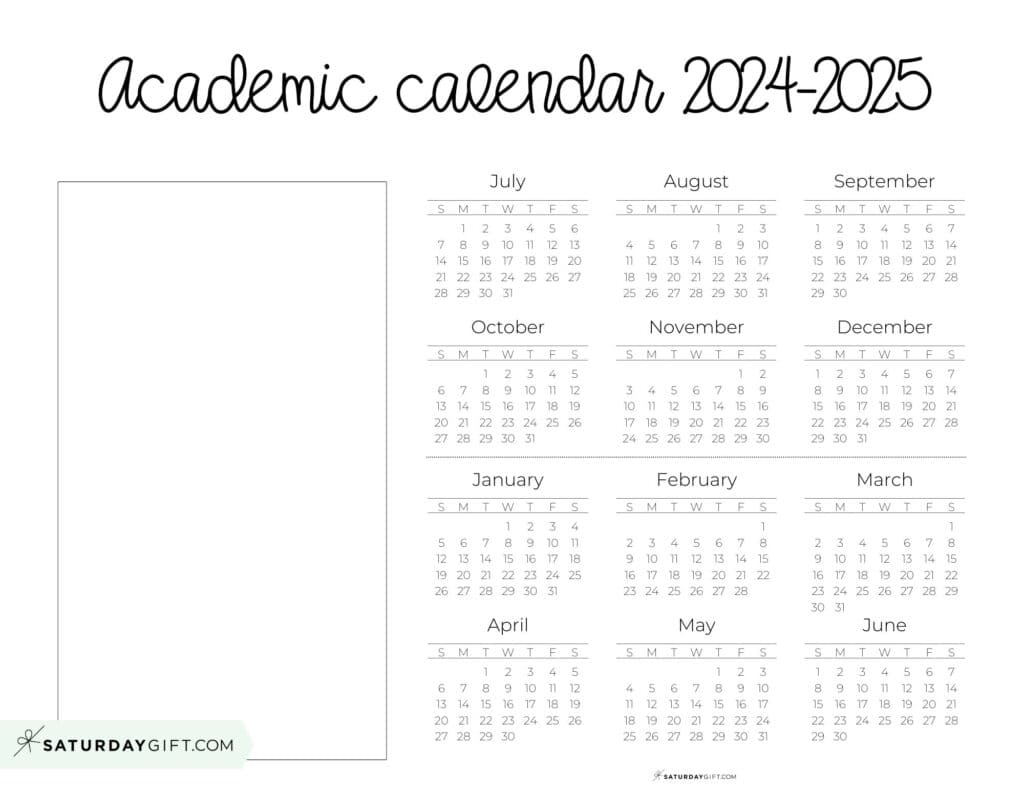 2025 26 Blank Calendar Printable Free