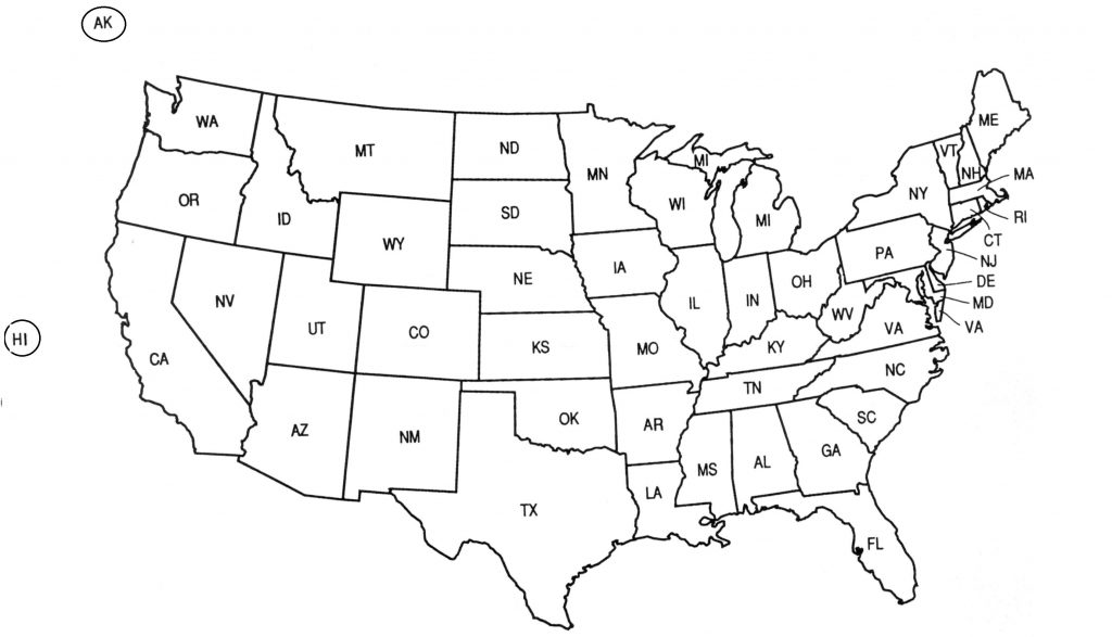 Blank Printable Usa Map