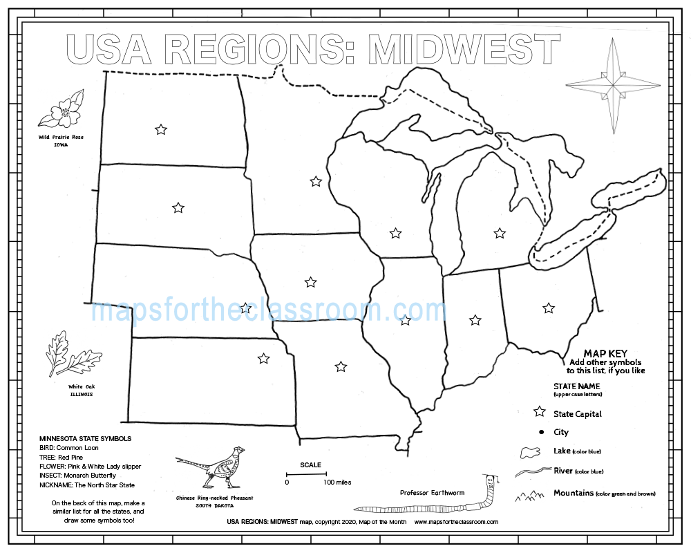 Blank Midwest Map Printable